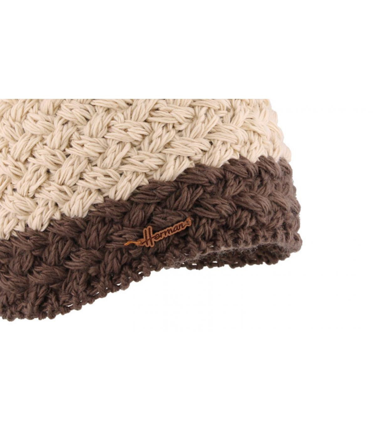 Bommel Mütze braun beige Bommel Mütze braun beige